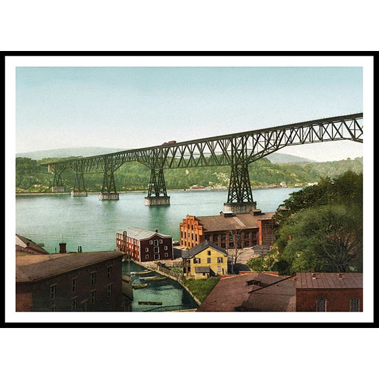 Poughkeepsie Bridge Poughkeepsie NY 1904, A New Print Of an American Street Scene Photochrom