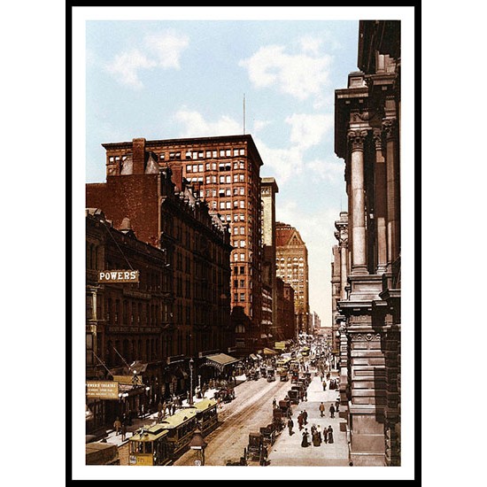 Randolph Street Eastfrom La Salle, A New Print Of an American Street Scene Photochrom