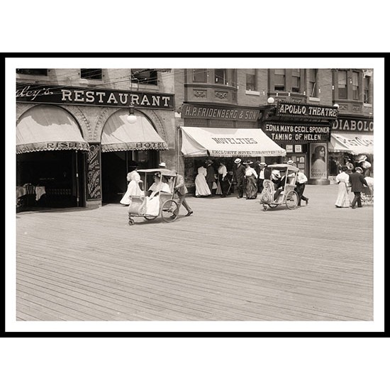 Rolling chairs on the boardwalk Atlantic City N J, A New Print Of an American Street Scene Photochrom