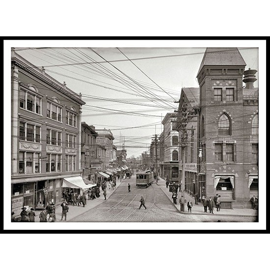 Salem Massachusetts circa 1906. Essex Street, A New Print Of an American Street Scene Photochrom