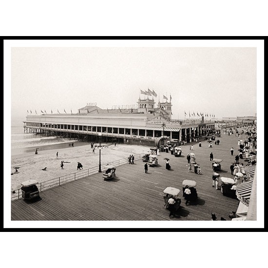 Steeplechase Pier and Boardwalk Atlantic City N J, A New Print Of an American Street Scene Photochrom