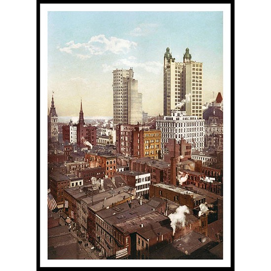 Tallest Buildings NY 1901, A New Print Of an American Street Scene Photochrom