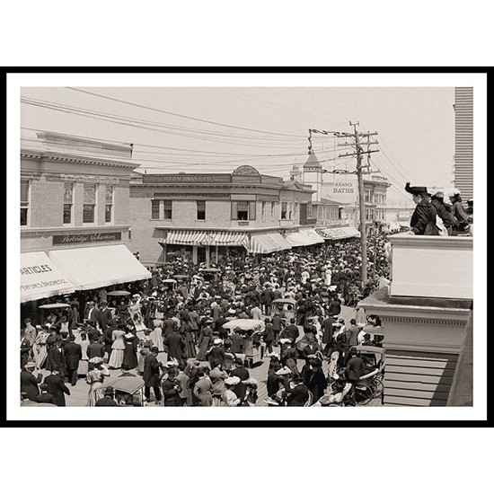 The Boardwalk Parade Atlantic City 5 N J, A New Print Of an American Street Scene Photochrom