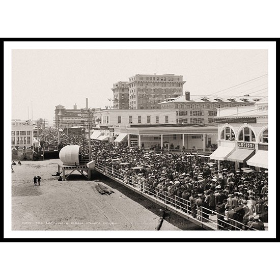 The Boardwalk Parade Atlantic City N J, A New Print Of an American Street Scene Photochrom