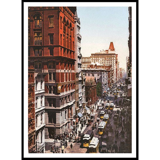 Up Broadway Fom Dey Street, A New Print Of an American Street Scene Photochrom Up Broadway Fom Dey Street, A New Print Of an American Street Scene Photochrom