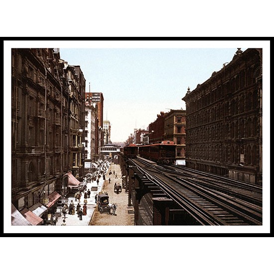 Wabash Avenue Northfrom Adams Street, A New Print Of an American Street Scene Photochrom