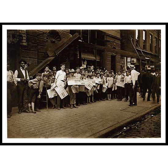 Waiting For The Signal. Newsboys starting out with base ball extra. 5 P.M. Times Star Office. Location Cincinnati Ohio~, A New Print Of an American Street Scene Photochrom Waiting For The Signal. Newsboys starting out with base ball extra. 5 P.M. Times Star Office. Location Cincinnati Ohio~, A New Print Of an American Street Scene Photochrom