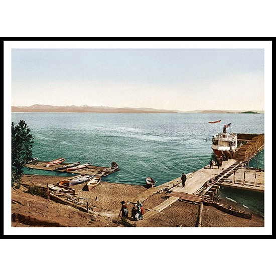 Yellowstone Lake from Hotel Landing 1898, A New Print Of an American Street Scene Photochrom