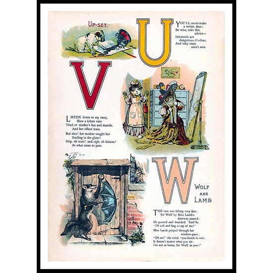 Alphabet 1900 d, A New Print of a Vintage Childrens Book