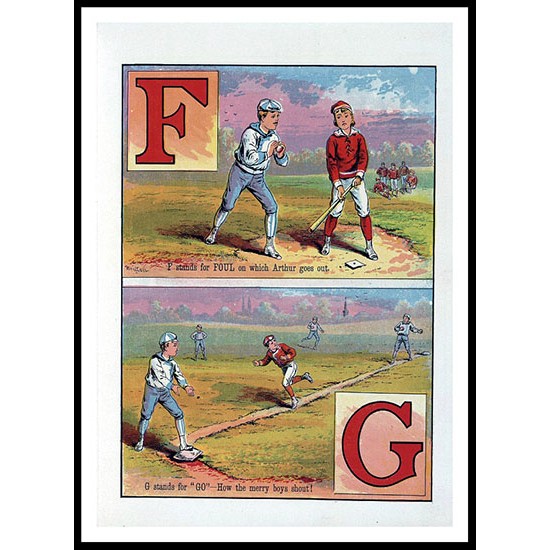 Baseball ABC 1885 f, A New Print of a Vintage Childrens Book