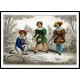 Boys Playing Marbles 1830 s, A New Print of a Vintage Childrens Book