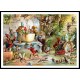 Gnome and Fairy Feast, A New Print of a Vintage Childrens Book