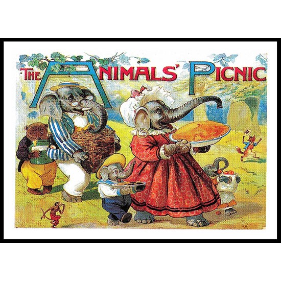 The Animals Picnic, A New Print of a Vintage Childrens Book