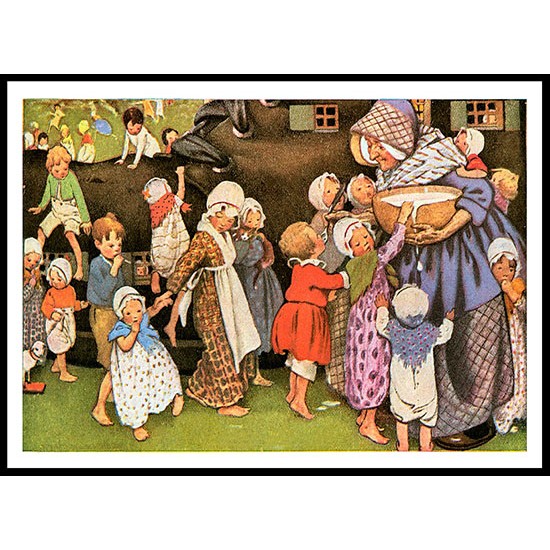 The Old Woman Who Lived In AShoe Jessie Wilcox Smith 1918, A New Print Of a Childrens Book