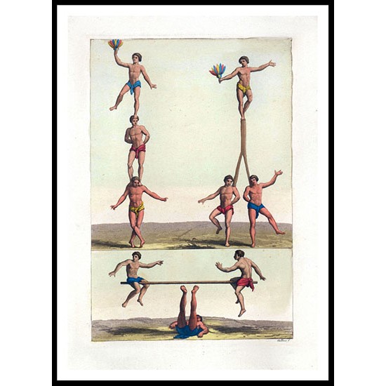 Circus Acrobats 1830s, A New Print Of a Vintage Circus Ad