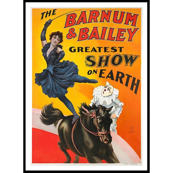 Circus Bare Back Rider 1895, A New Print Of a Vintage Circus Ad