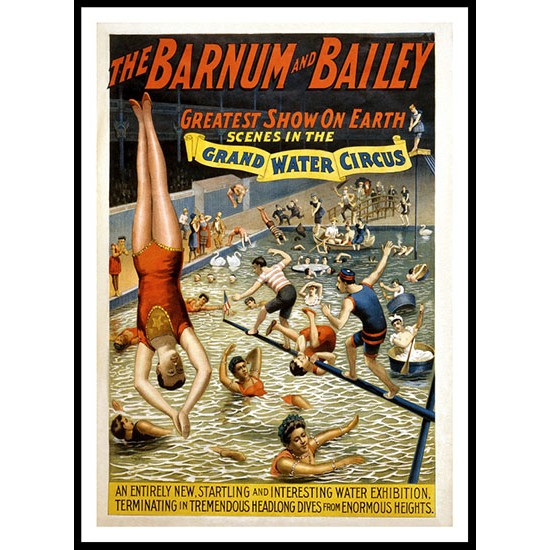 Circus Barnum Bailey 1895b, A New Print Of a Vintage Circus Ad