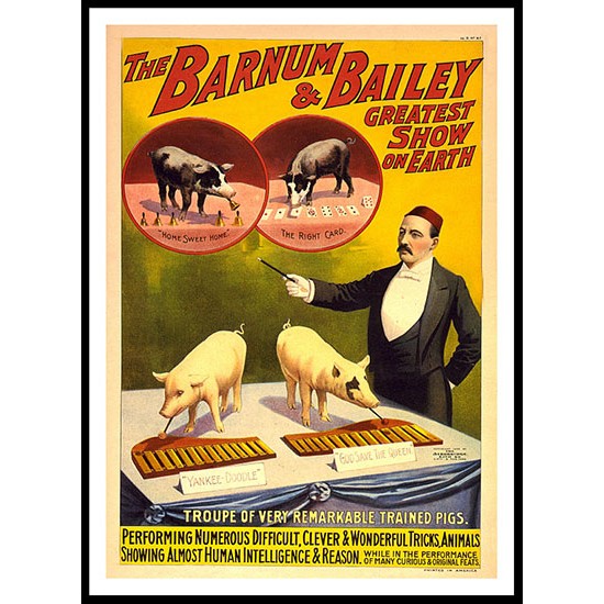 Circus Barnum Bailey 1898e, A New Print Of a Vintage Circus Ad