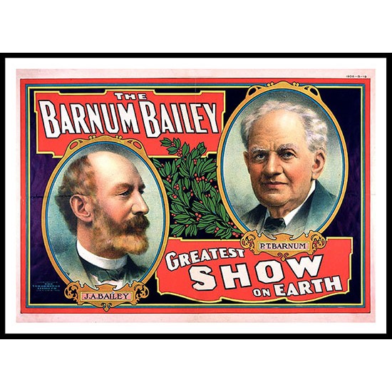 Circus Barnum Bailey Show, A New Print Of a Vintage Circus Ad