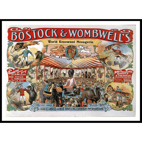 Circus Bostock, A New Print Of a Vintage Circus Ad