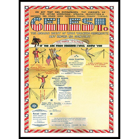 Circus Celest, A New Print Of a Vintage Circus Ad