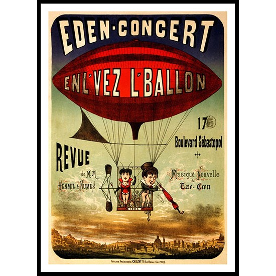 Circus Eden Concert 1884, A New Print Of a Vintage Circus Ad