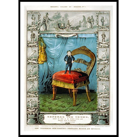 Circus General Tom Thumb 1849, A New Print Of a Vintage Circus Ad