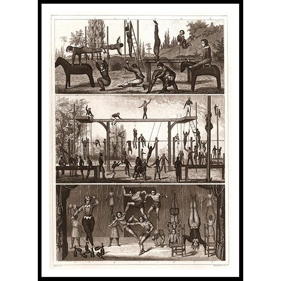 Circus Gymnasium And Acrobatics 1850, A New Print Of a Vintage Circus Ad