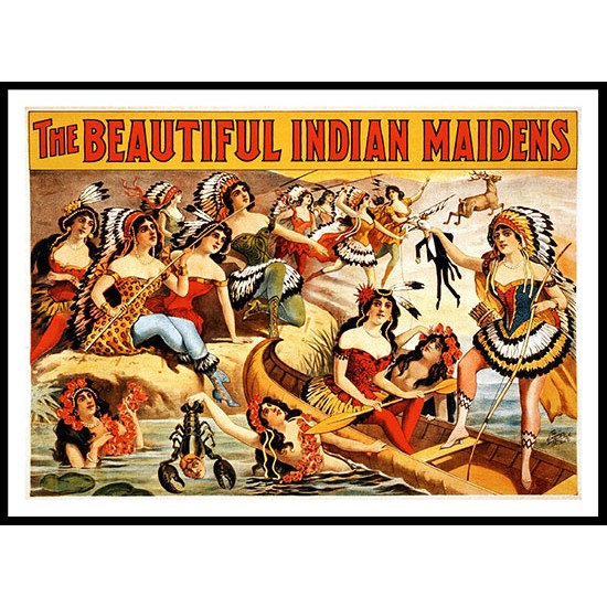 Circus Indian Maidens, A New Print Of a Vintage Circus Ad