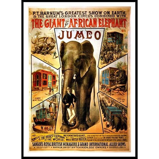 Circus Jumbo, A New Print Of a Vintage Circus Ad