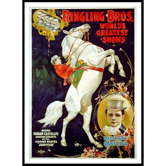 Circus Madam Ada Castello 1899, A New Print Of a Vintage Circus Ad