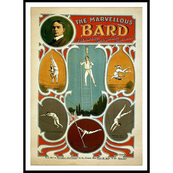 Circus Marvellous Bard, A New Print Of a Vintage Circus Ad