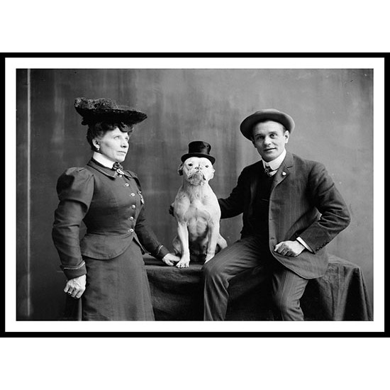 Circus Mr and Mrs Frank Kern and their trained dog Bobbie ca 1905, A New Print Of a Vintage Circus Ad