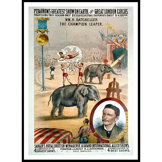 Circus PTBarnum 1879, A New Print Of a Vintage Circus Ad