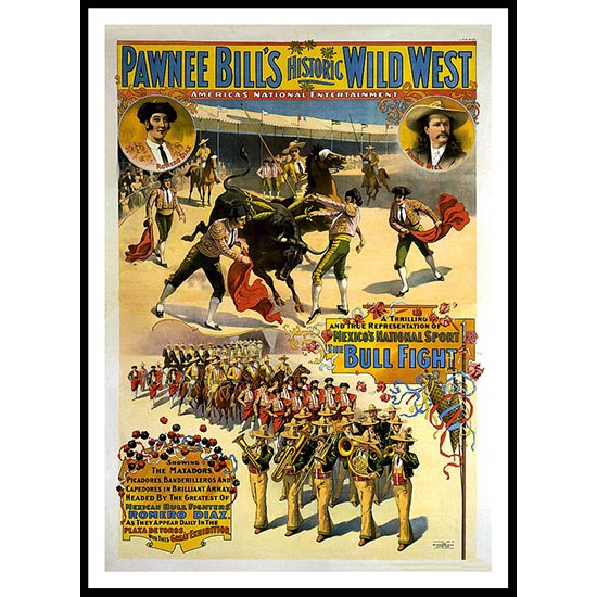 Circus Pawnee Bill 1898, A New Print Of a Vintage Circus Ad