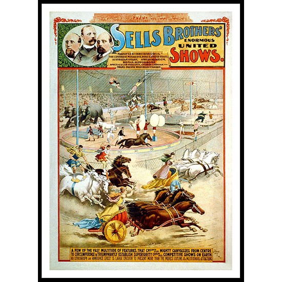 Circus Sells Brothers 1800s, A New Print Of a Vintage Circus Ad