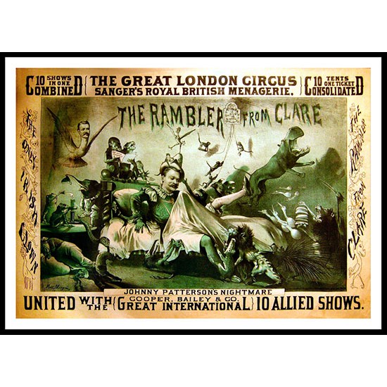 Circus The Rambler, A New Print Of a Vintage Circus Ad