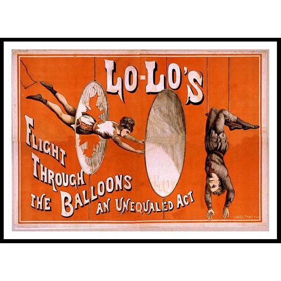 Circus Trapeze 1, A New Print Of a Vintage Circus Ad