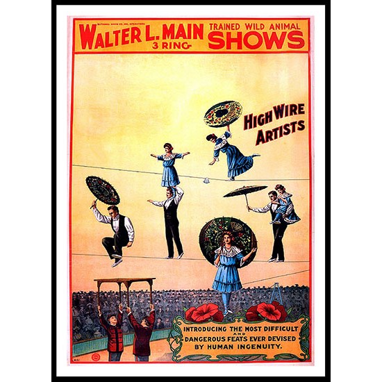 Circus Walter Main, A New Print Of a Vintage Circus Ad