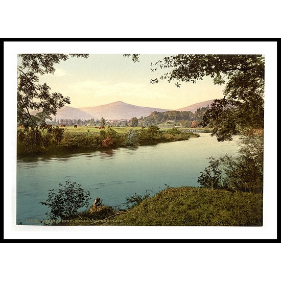 Abergravenny ie Abergavenny Sugar Loaf Mountain England, A New Print Of an English Photochrom Image