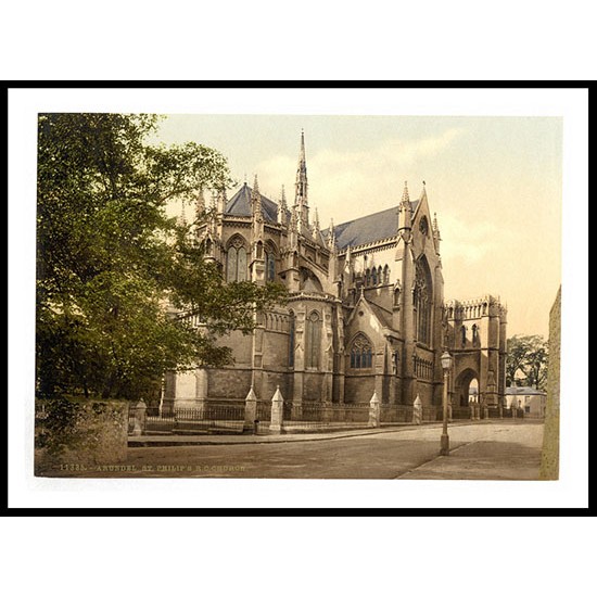 Arundel Castle St Philips Church England, A New Print Of an English Photochrom Image