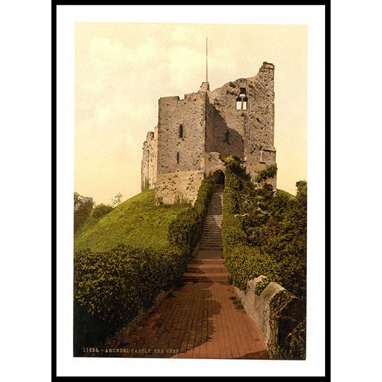 Arundel Castle The Keep England, A New Print Of an English Photochrom Image