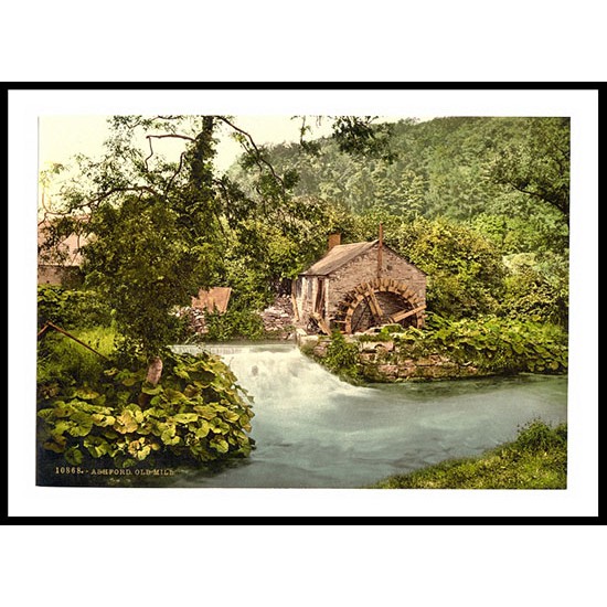 Ashford old mill Derbyshire England, A New Print Of an English Photochrom Image Ashford old mill Derbyshire England, A New Print Of an English Photochrom Image