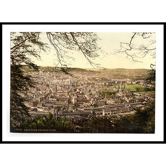 Bath From Beechen Cliff England, A New Print Of an English Photochrom Image