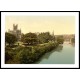 Bath The Abbey from the bridge England, A New Print Of an English Photochrom Image