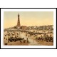 Blackpool The Promenade and Tower from South Pier England, A New Print Of an English Photochrom Image