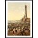 Blackpool The tower with beach England, A New Print Of an English Photochrom Image