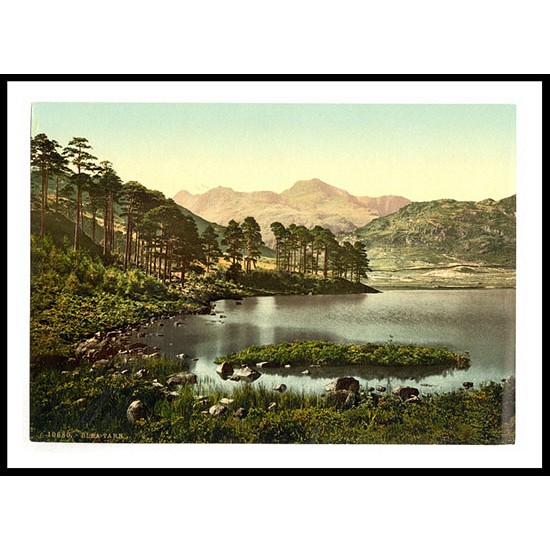 Blea Tarn Lake District England, A New Print Of an English Photochrom Image