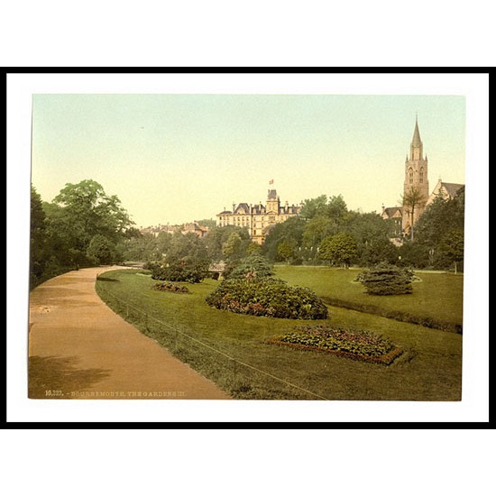 Bournemouth The Gardens England, A New Print Of an English Photochrom Image