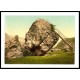 Bowder Stone Lake District England, A New Print Of an English Photochrom Image